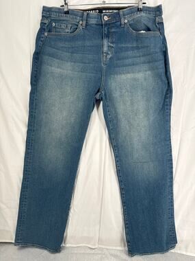Torrid feel the fit high rise baggy straight classic denim blue size 16T